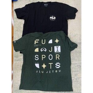 SET (2) Black & Green - Fuji Jiu Jitsu T Shirt Mens XXL or 2XL - Short Sleeve